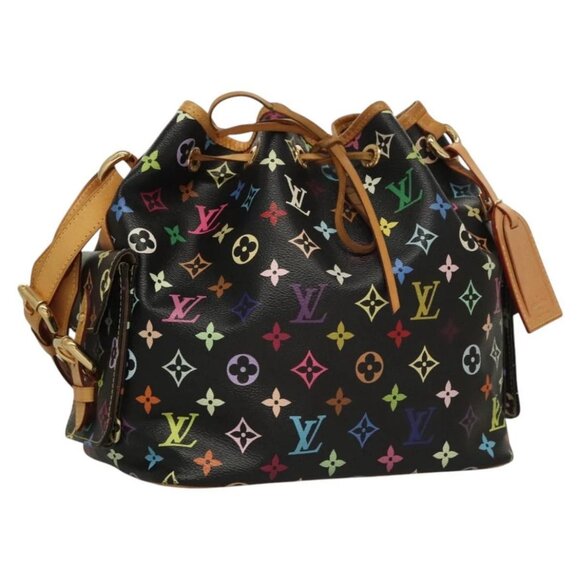 LOUIS VUITTON Monogram Multicolor Petit Noe Bag Black M42230 LV Auth PP401A - Picture 1 of 16